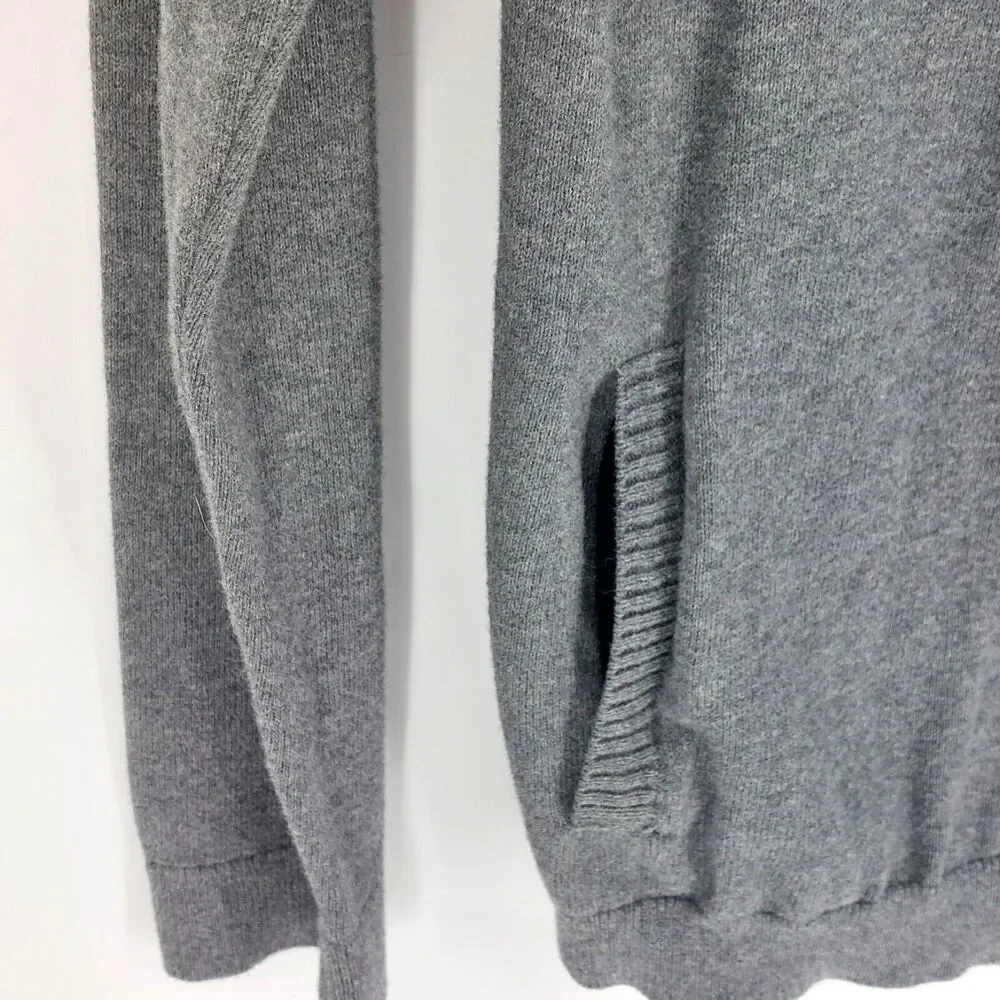 FIND Full Zip Sweater Mens Sz L Gray Cardigan Pockets Cozy Grandpacore Classic